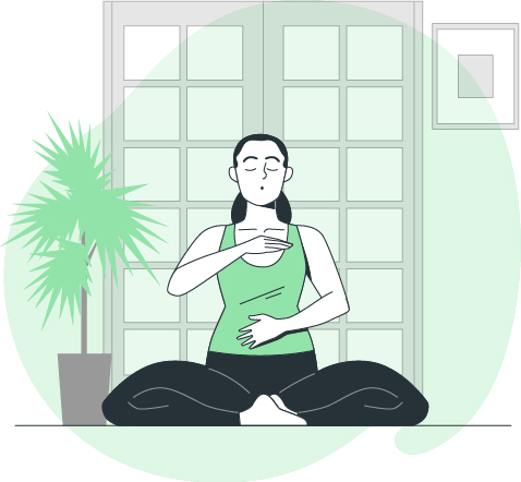 ilustração de uma mulher meditando